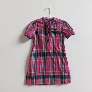 Ralph Lauren Tunic Dress Girls Sz 6 Pink Plaid Preppy